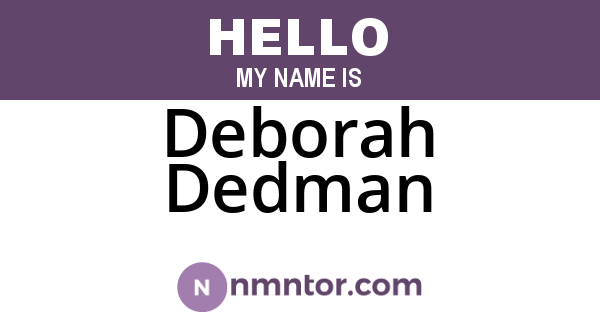 Deborah Dedman