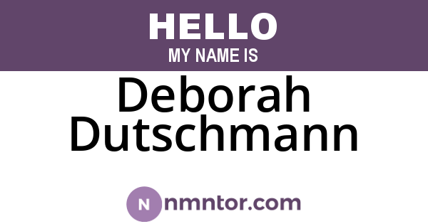 Deborah Dutschmann