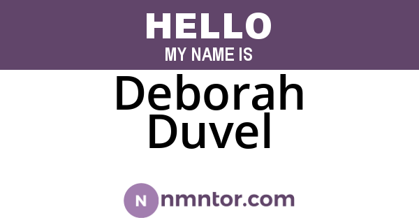 Deborah Duvel