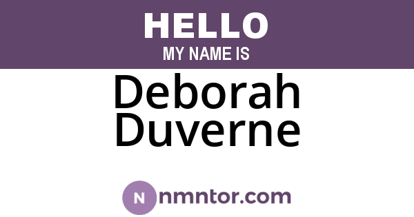 Deborah Duverne