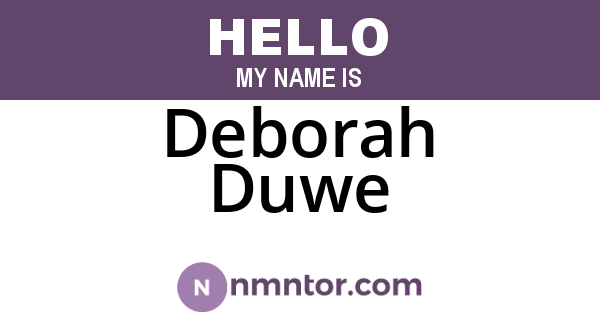 Deborah Duwe