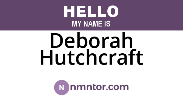 Deborah Hutchcraft