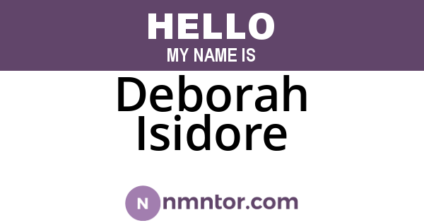 Deborah Isidore