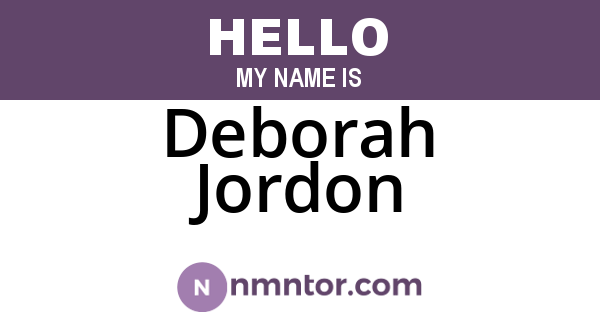 Deborah Jordon