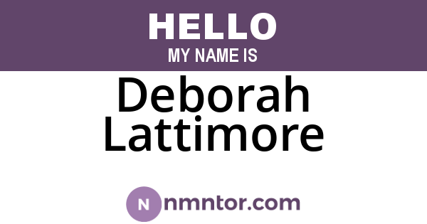 Deborah Lattimore