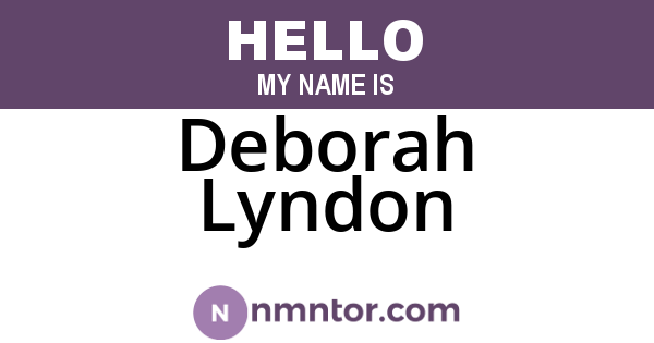 Deborah Lyndon