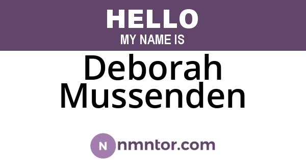 Deborah Mussenden