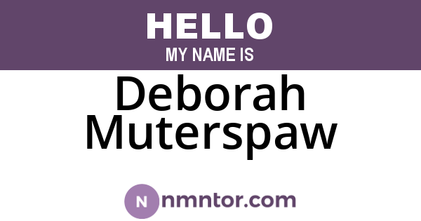 Deborah Muterspaw