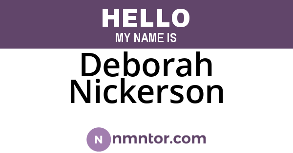 Deborah Nickerson