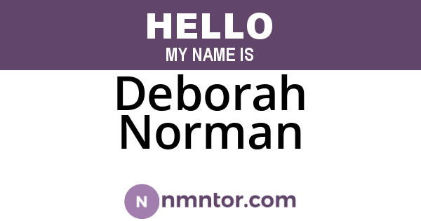 Deborah Norman