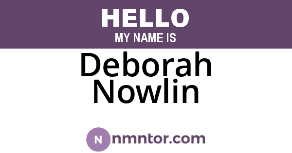 Deborah Nowlin