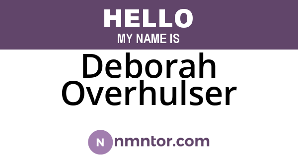 Deborah Overhulser