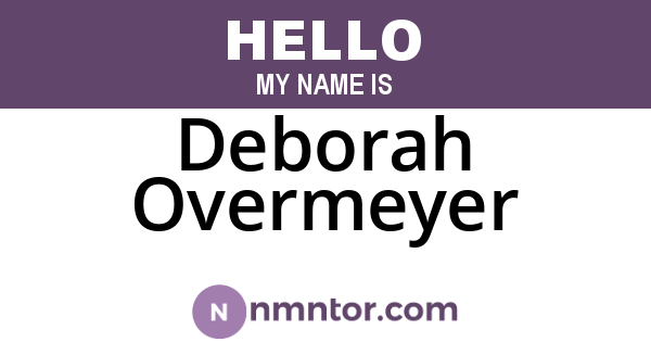 Deborah Overmeyer