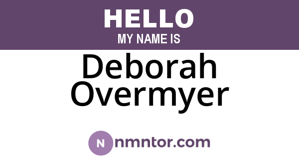 Deborah Overmyer