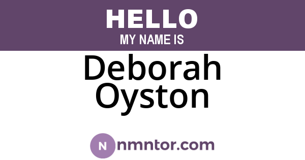 Deborah Oyston