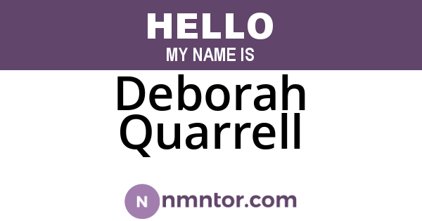 Deborah Quarrell