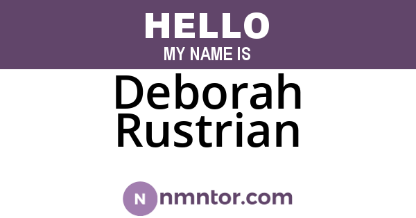 Deborah Rustrian
