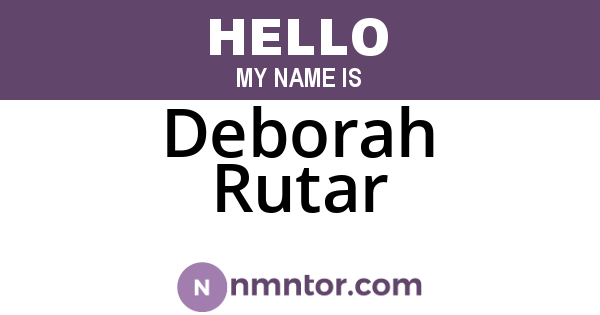 Deborah Rutar