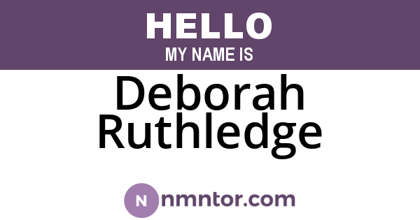 Deborah Ruthledge