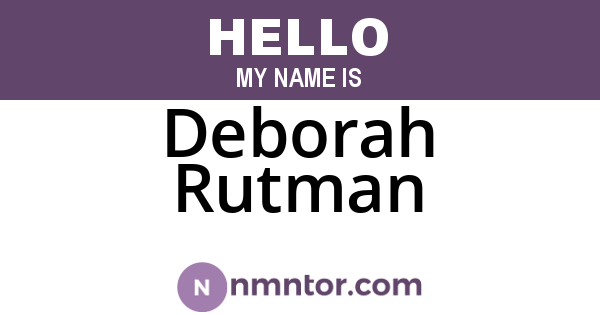 Deborah Rutman