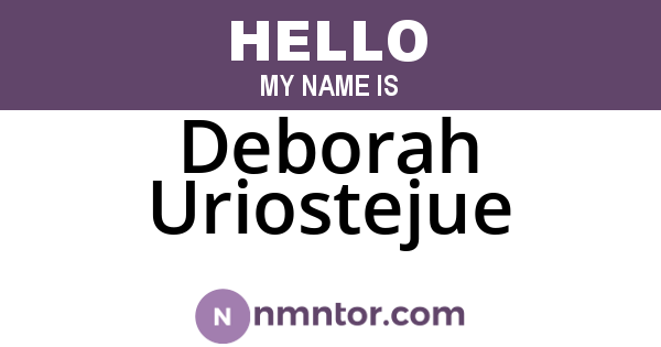 Deborah Uriostejue