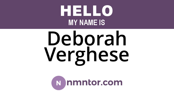 Deborah Verghese