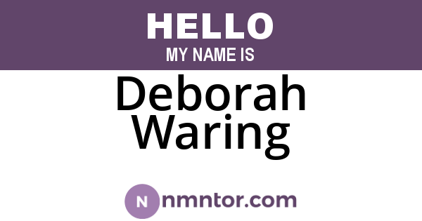 Deborah Waring