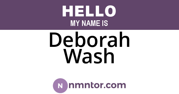 Deborah Wash