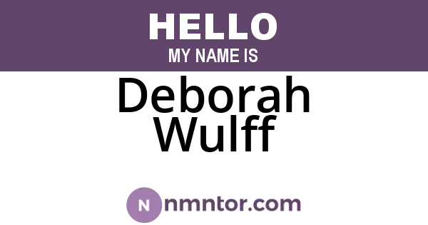 Deborah Wulff