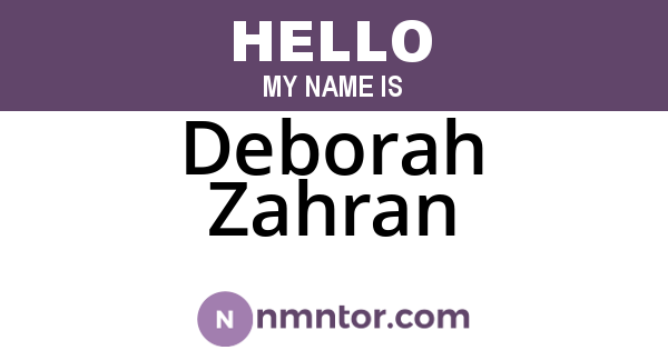 Deborah Zahran