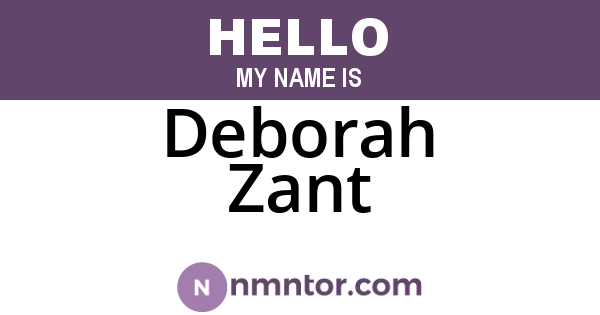Deborah Zant