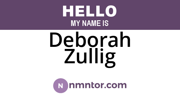 Deborah Zullig