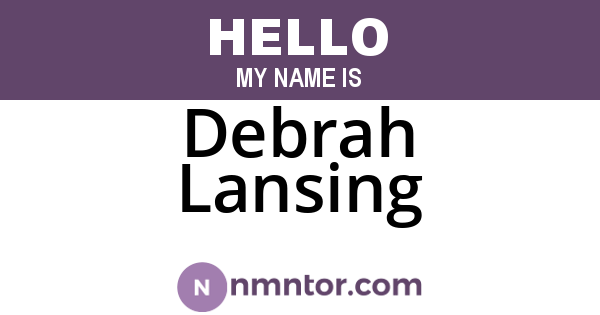 Debrah Lansing