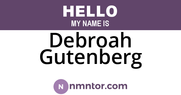 Debroah Gutenberg