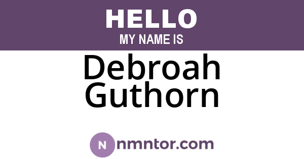 Debroah Guthorn