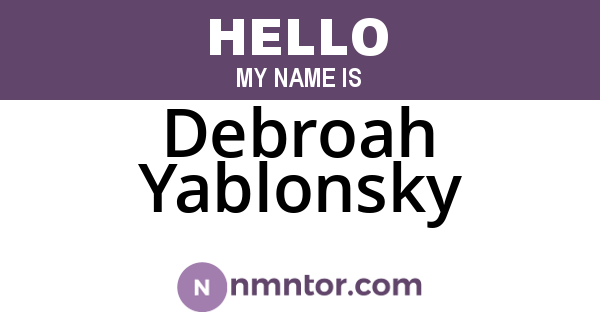Debroah Yablonsky