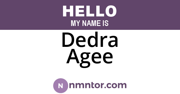 Dedra Agee