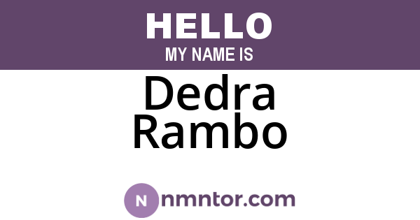 Dedra Rambo