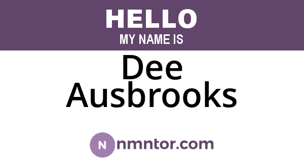 Dee Ausbrooks