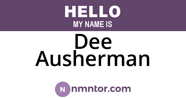 Dee Ausherman