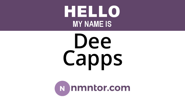 Dee Capps