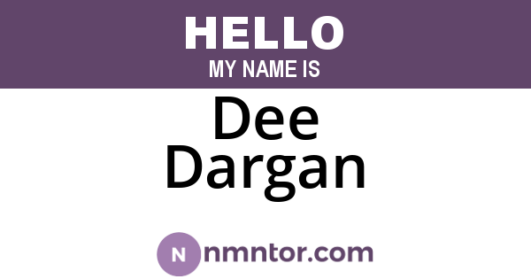 Dee Dargan