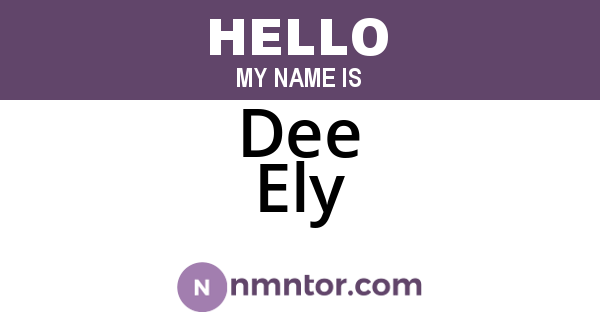 Dee Ely