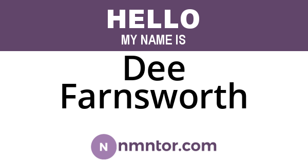 Dee Farnsworth