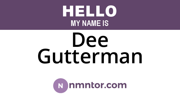 Dee Gutterman