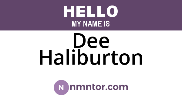 Dee Haliburton