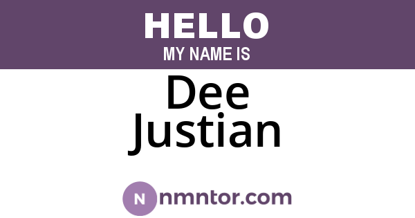 Dee Justian