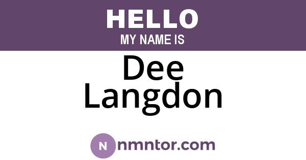 Dee Langdon