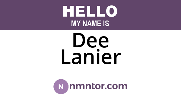 Dee Lanier