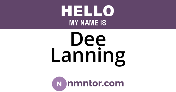 Dee Lanning